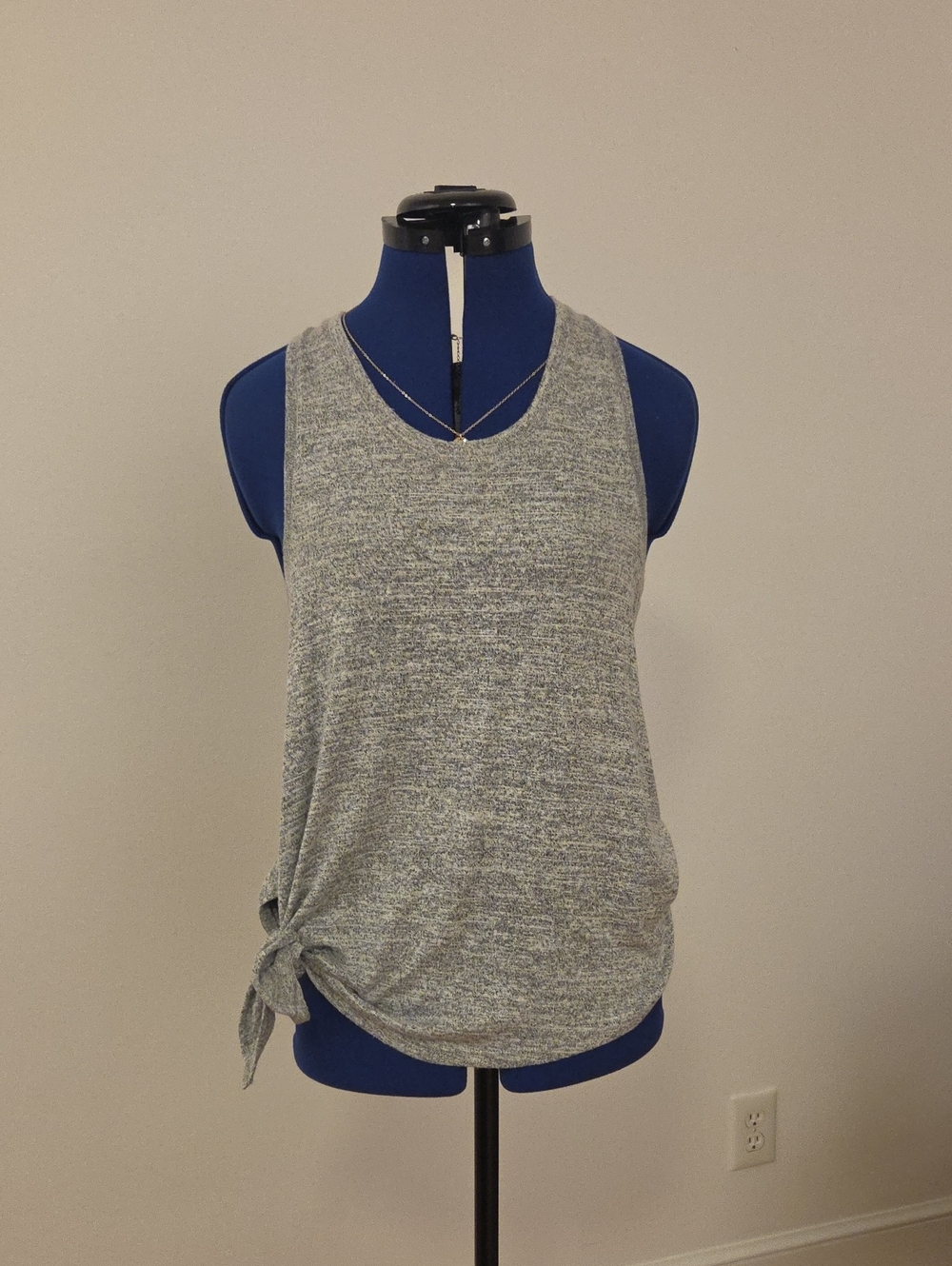 Market & Spruce Heather Gray Side-Tie Knit Tank